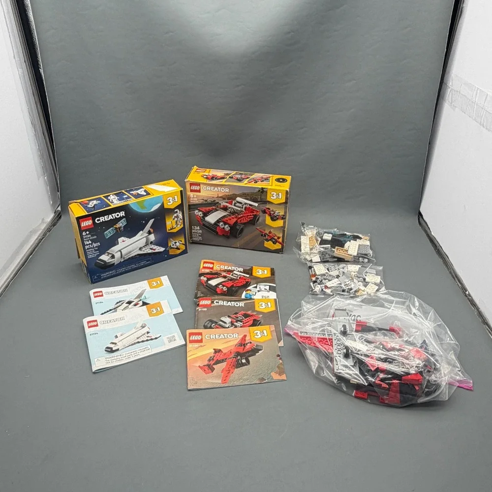 LEGO Creator 3in1 31134 Space Shuttle & 31100 Sports Car 98% Cib Open Box